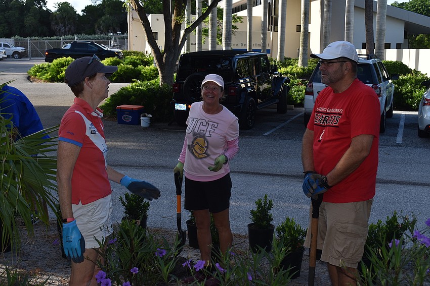 Beth Roth, Dee Harmer and Tom Harmer plan to plant.