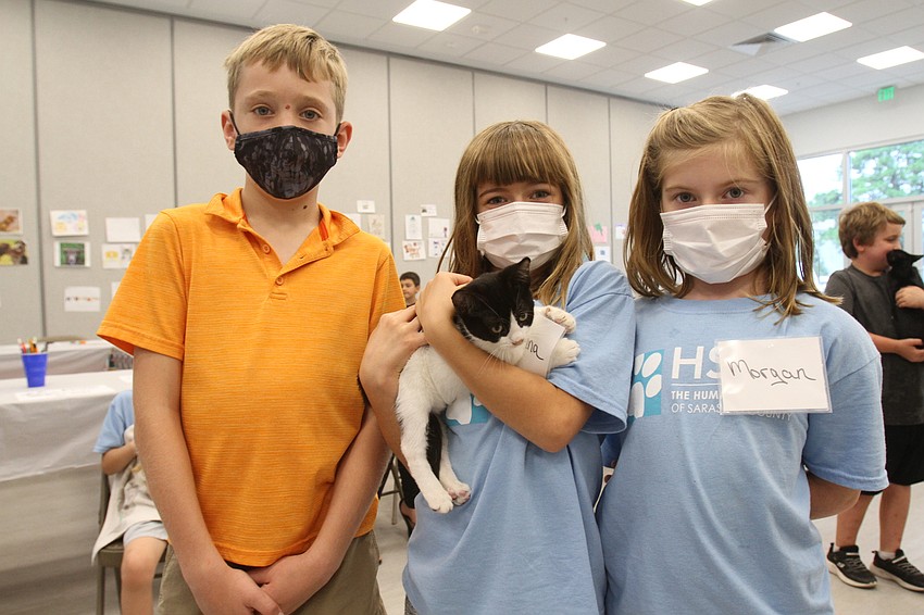 Aiden Frappier, 8 with McKenna Metzger and Morgan Metz