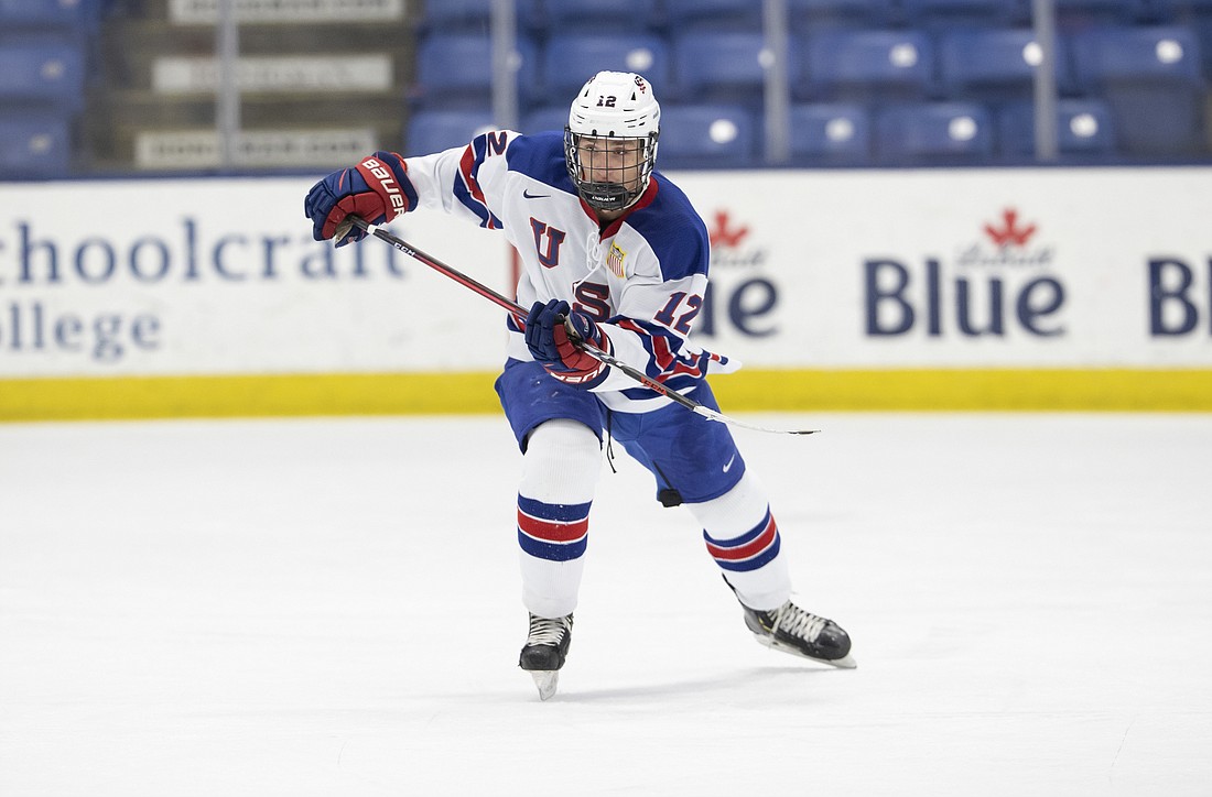 Sasha Pastujov, born in the Lakewood Ranch area, will attempt to become one of the rare Florida-born players to reach the NHL. Photo courtesy Rena Laverty / USA Hockeyâ€™s NTDP.