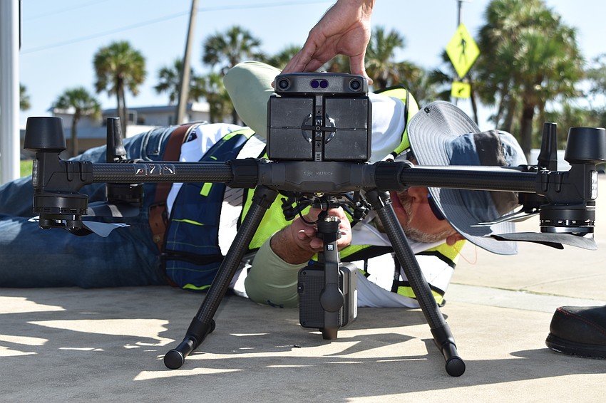 Hjalmar Pachas prepared the DJI Matrice 300 RTK before it took off.