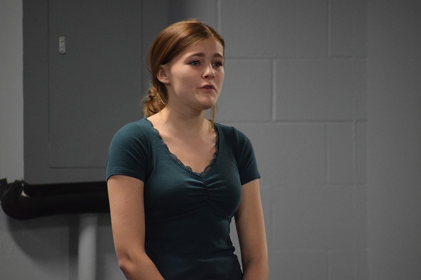 West Bradenton's Hannah Lee sings a solo before getting comments from Broadway professional Ann Morrison.
