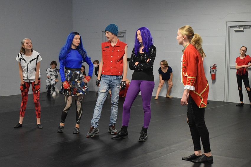 Juliana Mattes, Lucy Gehrke, Eduardo Zoppe, Mars Woelfel and Meghan Pierce perform during Ovation Troupe's production of Disney's 