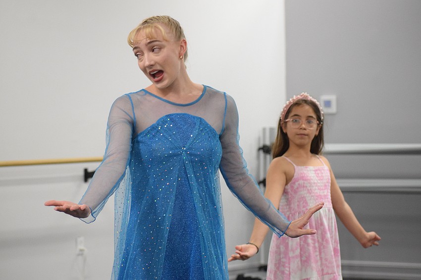 Lauren Teyke with Ovation School of Musical Theatre, who is dressed as Elsa from Disney's 
