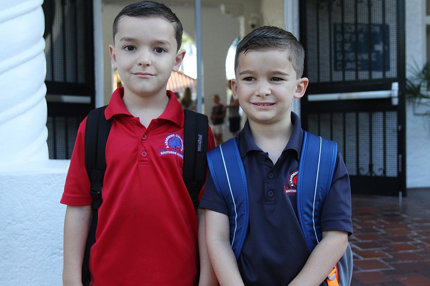 Elijah and Wayde Frederick prepare for this first day of second and fifth grade, respectively at Southside Elementary School.