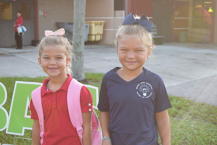 Ariella Duvall and her sister, Skyla Duvall, are ready to take on the first grade at Braden River Elementary School and make new friends.