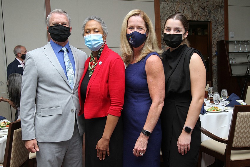 Brennan Asplen, Harriet Moore, award recipient Jennifer Vigne and Emma Vigne