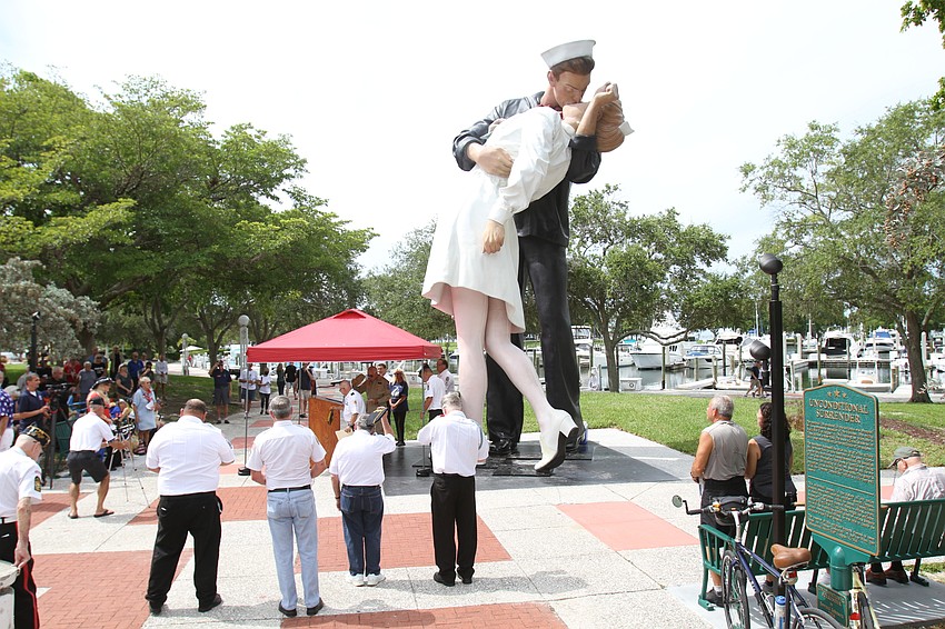 Attendees gather for the ceremony.