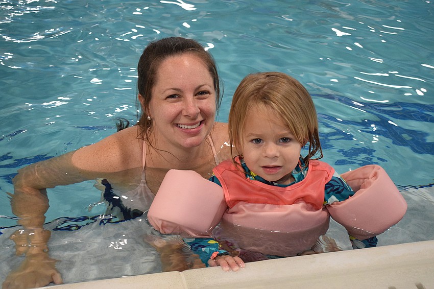 Lakewood Ranch's Anna Smith spends time with her 2-year-old daughter Eleanor Smith in the pool.