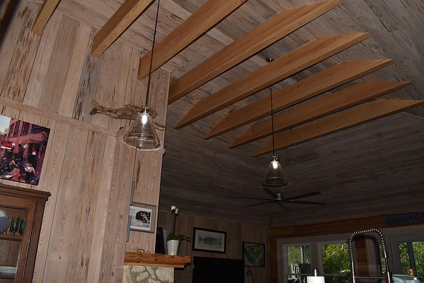 The Prices vaulted the ceiling with cypress.