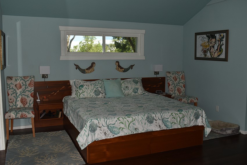 The master bedroom was redone, but they kept the small window.