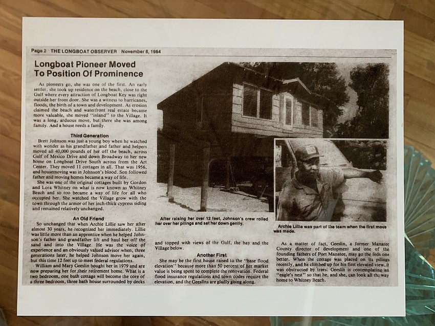 The Longboat Observer covered the home's elevation in 1984.