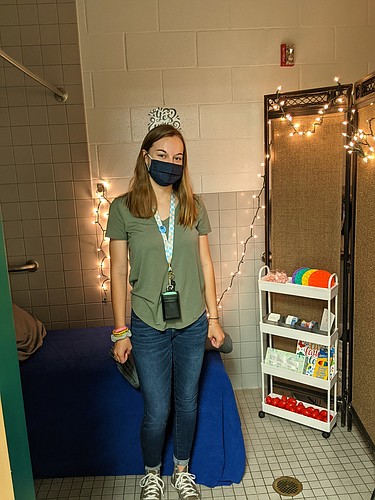 Maya Lander, a senior at Lakewood Ranch High School, creates a relax room for students to use when they&#39;re under a lot of stress or feeling anxious. Courtesy photo.