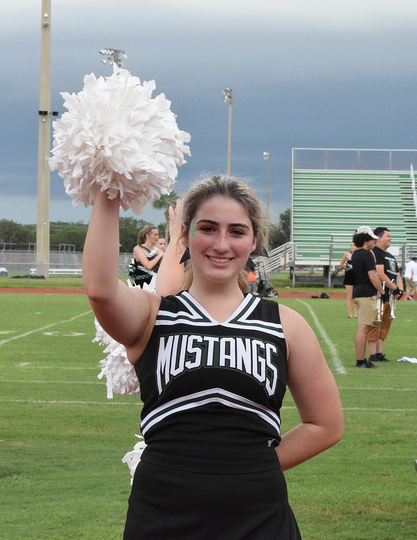 Abby Brandt cheers for Lakewood Ranch.