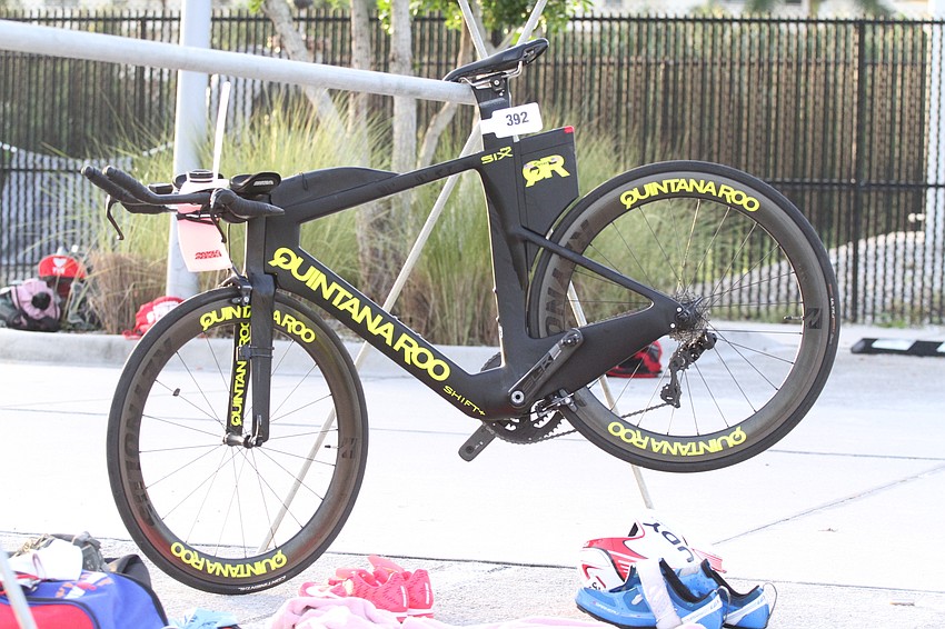Participants picked up bikes from the parking lot.