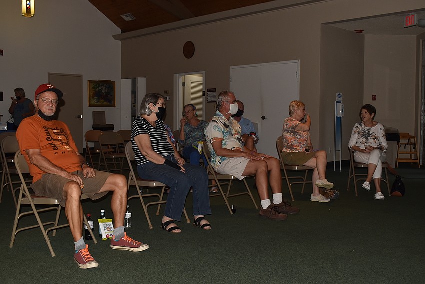 Attendees got set up for the movie, which began promptly at 6:30.