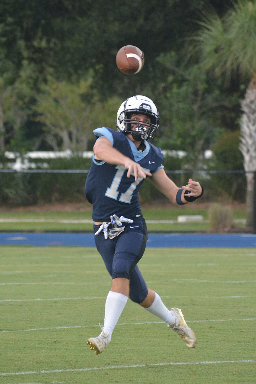 ODA senior Connor Pope throws on the run on the Thunder's opening drive.