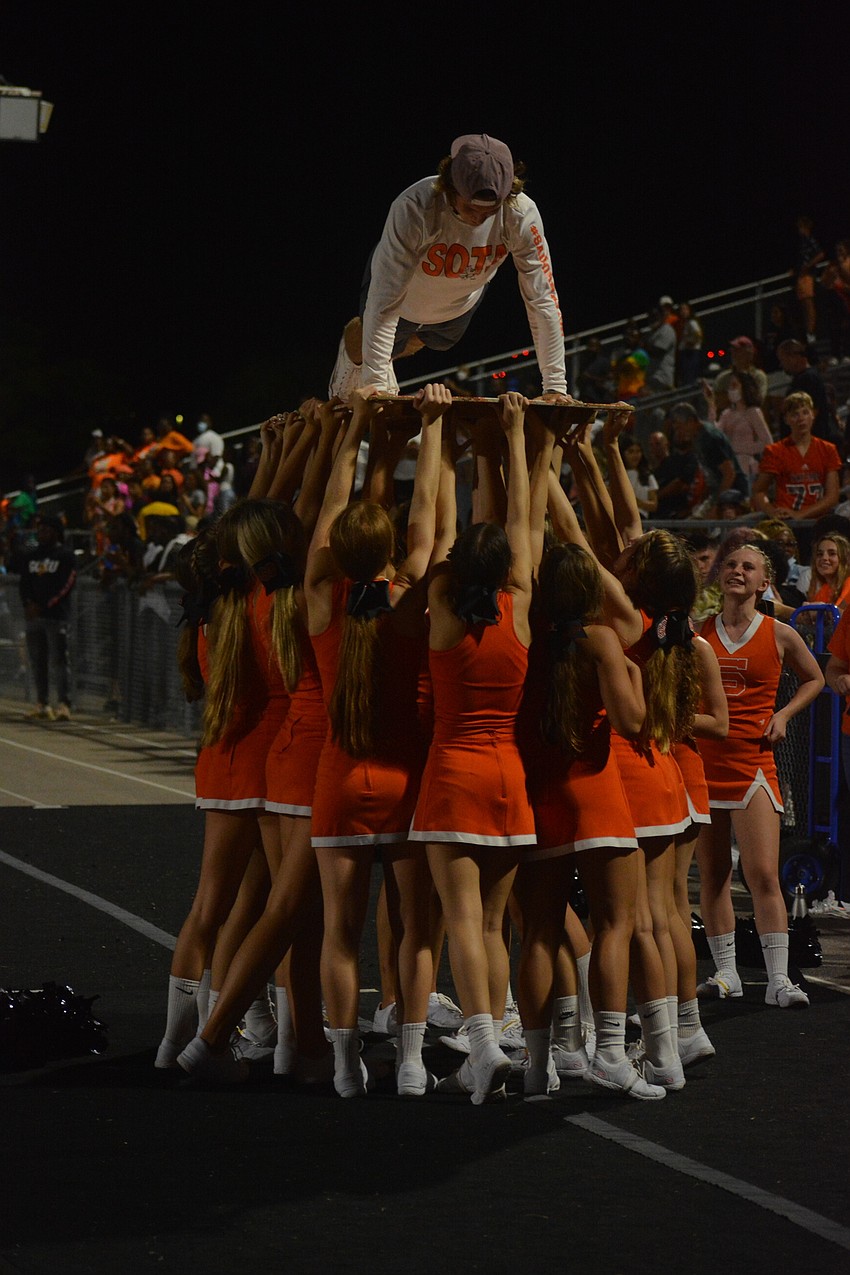 The Sailors have a student do push ups equaling the team's score after every scoring play.