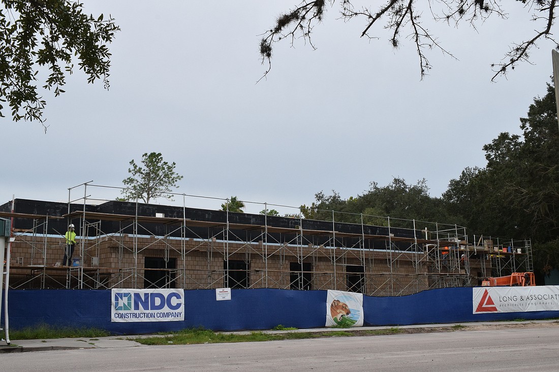Construction continues on the addition at Braden River Middle School.