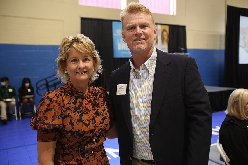 Emcee Lisa Carlton and Charles Hines