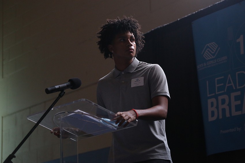 Isaiah Levine spoke before he watched Archie Griffin's video accepting his award.