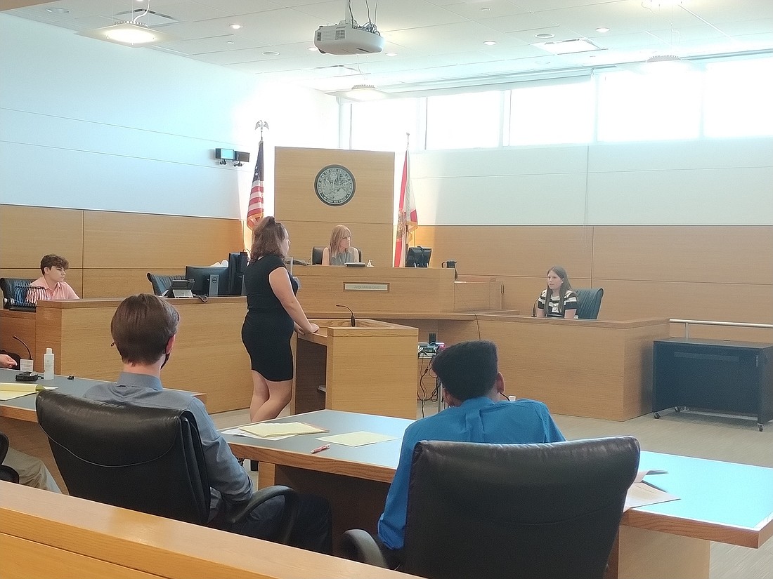 Youth volunteers participate in a Manatee County Teen Court hearing. Courtesy photo.