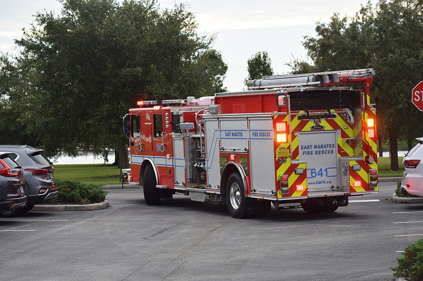 East Manatee Fire Rescue truck 641 and its firefighters had to leave the Day of Remembrance early to answer a call.