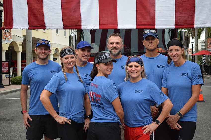 The Brew Crew running club of Lakewood Ranch, which raises money for the Warrior Reunion Foundation, is made up of Brandon Linder, Jeff Coopes, Rob Lange, Chris LeBlanc, Ann Drummond, Darcy Crum, Coreen Benham and Patty LeBlanc.