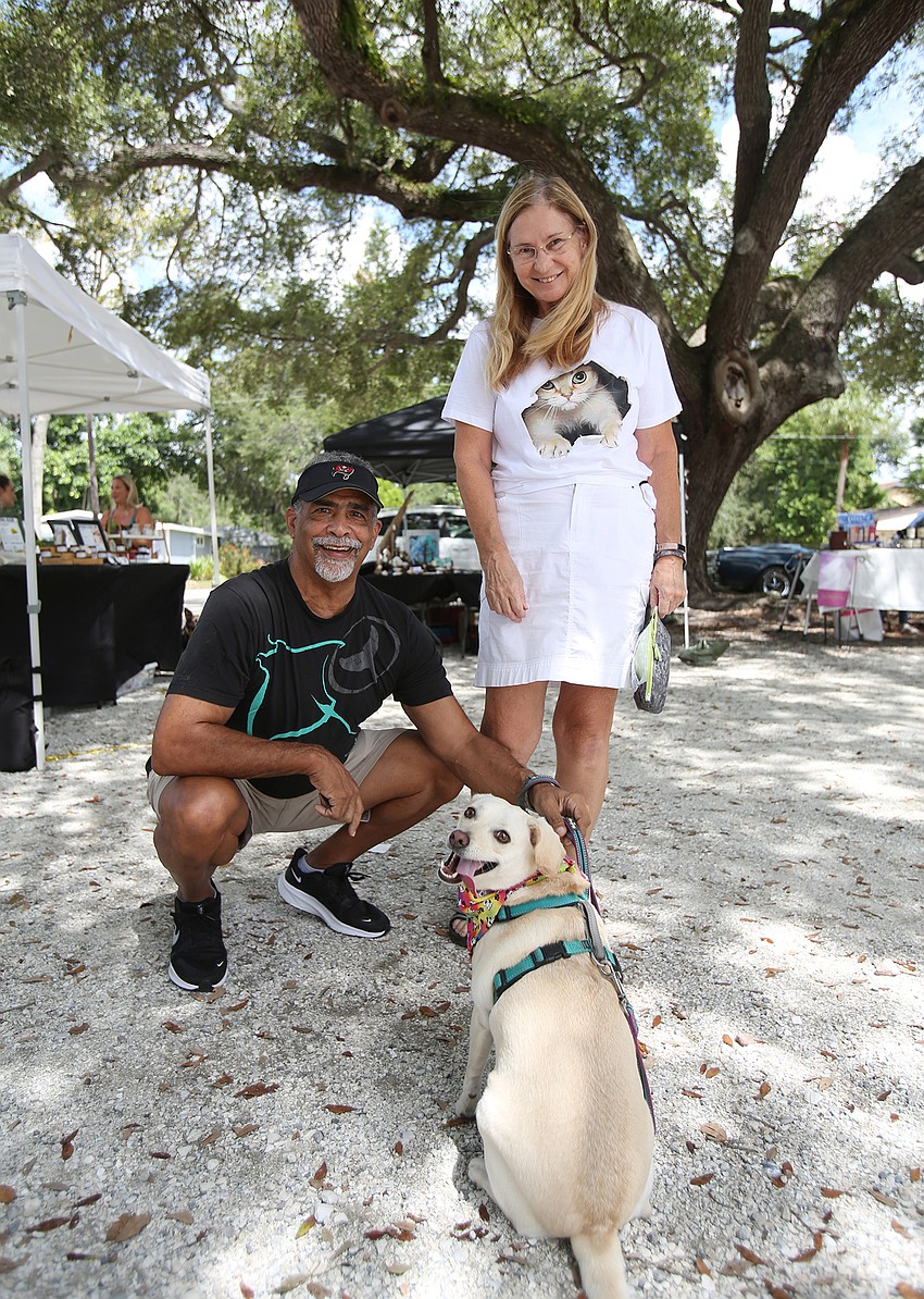 Greg Jordan and Sherry Zenor with Holly the dog