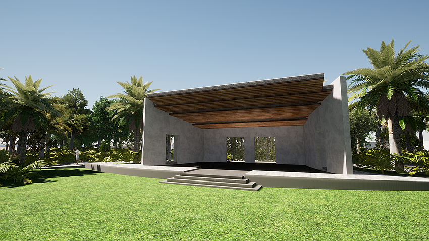 The town of Longboat Key provided renderings of the 50-foot stage concept at the Town Center site.