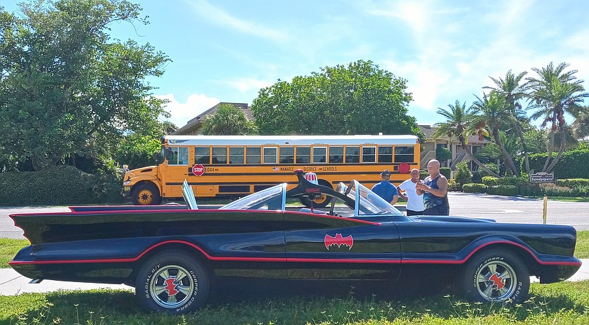 The Batmobile arrived before the school bus did.Courtesy photo.