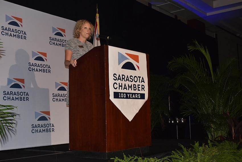 Chamber Vice President Brittany Lamont introduced the meeting along with Kristi Hoskinson.