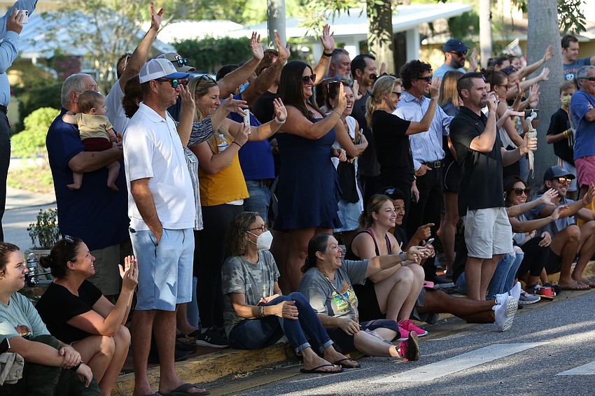 Parents cheer on the show.