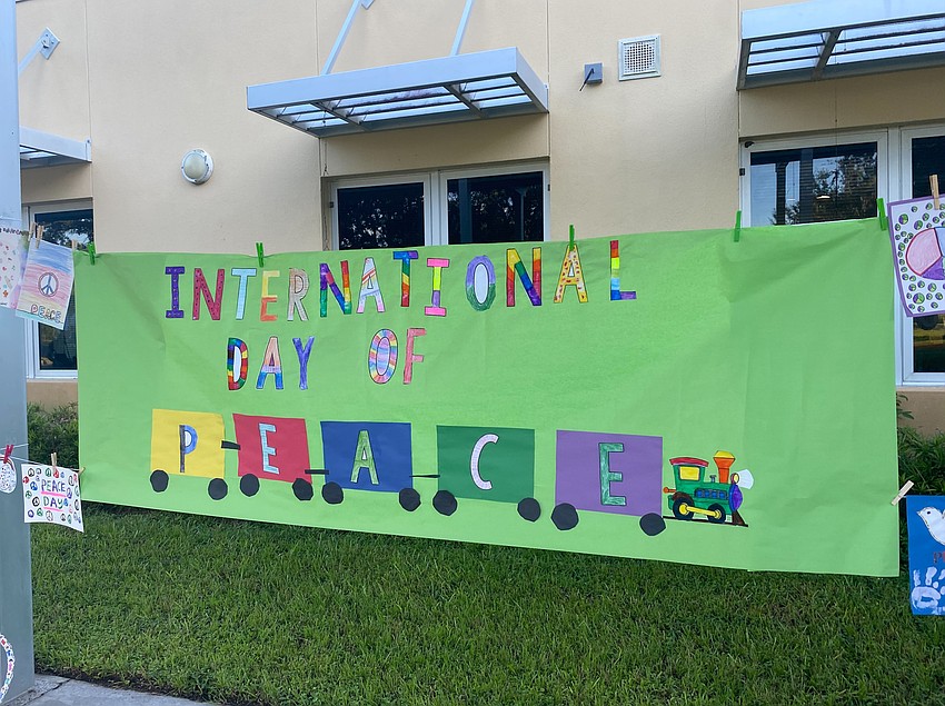 With the peace train theme this year, student leaders created a banner with a peace train. Courtesy photo.