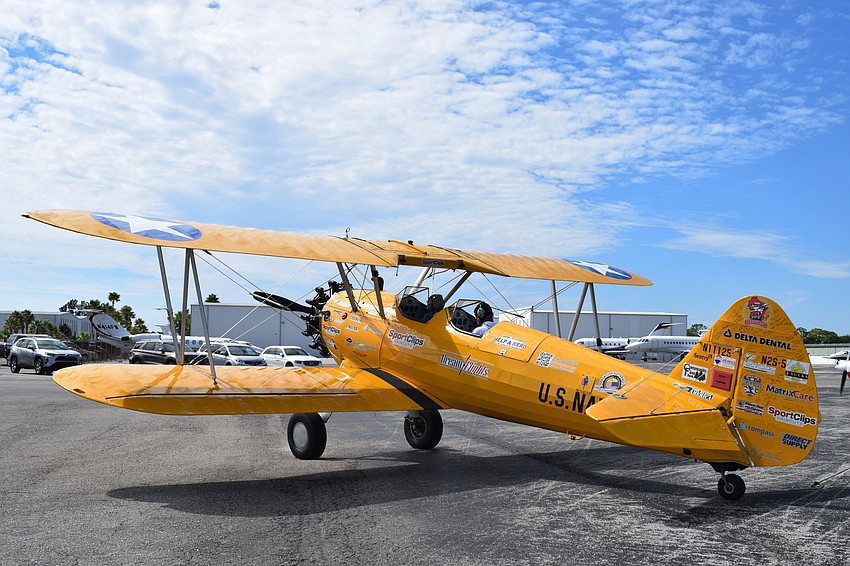 Chip Tominelli, a Cypress Springs Gracious Retirement Living resident and World War II veteran, and Darryl Fisher, the founder, president and pilot for Dream Flights, take off in the Spirit of Wisconsin.