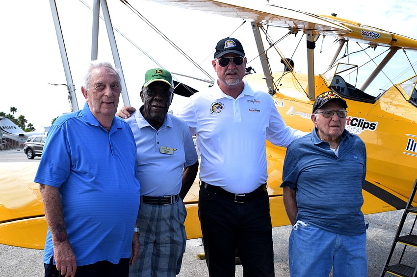 Joe Abrams, Melvin Pettis, Darryl Fisher and Chip Tominelli can't wait to fly around Sarasota in the Spirit of Wisconsin.