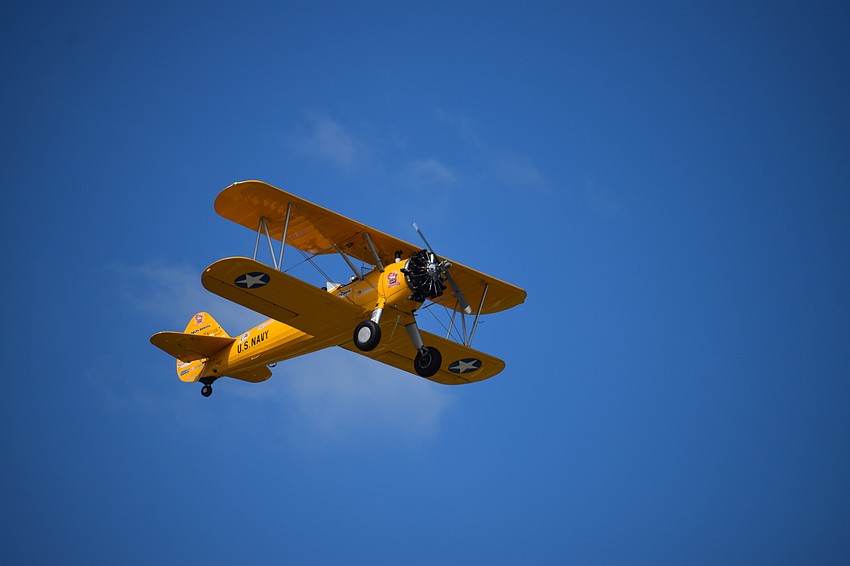 The Spirit of Wisconsin flies World War II veteran Chip Tominelli around Sarasota.
