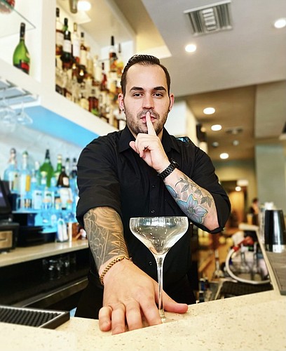 Bartender Anthony Rizzo of Duval&#39;s Restaurant say&#39;s he won&#39;t divulge the secret drink he&#39;s concocting using his skills as a mixologist. Mum&#39;s the word until Oct. 15.