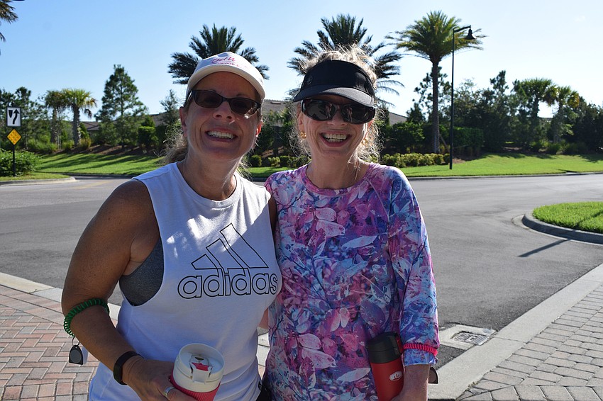 Del Webb's Laura Siegel and Joyce Fairbanks participate in their second Del Webb Women's Club Breast Cancer Walkathon.