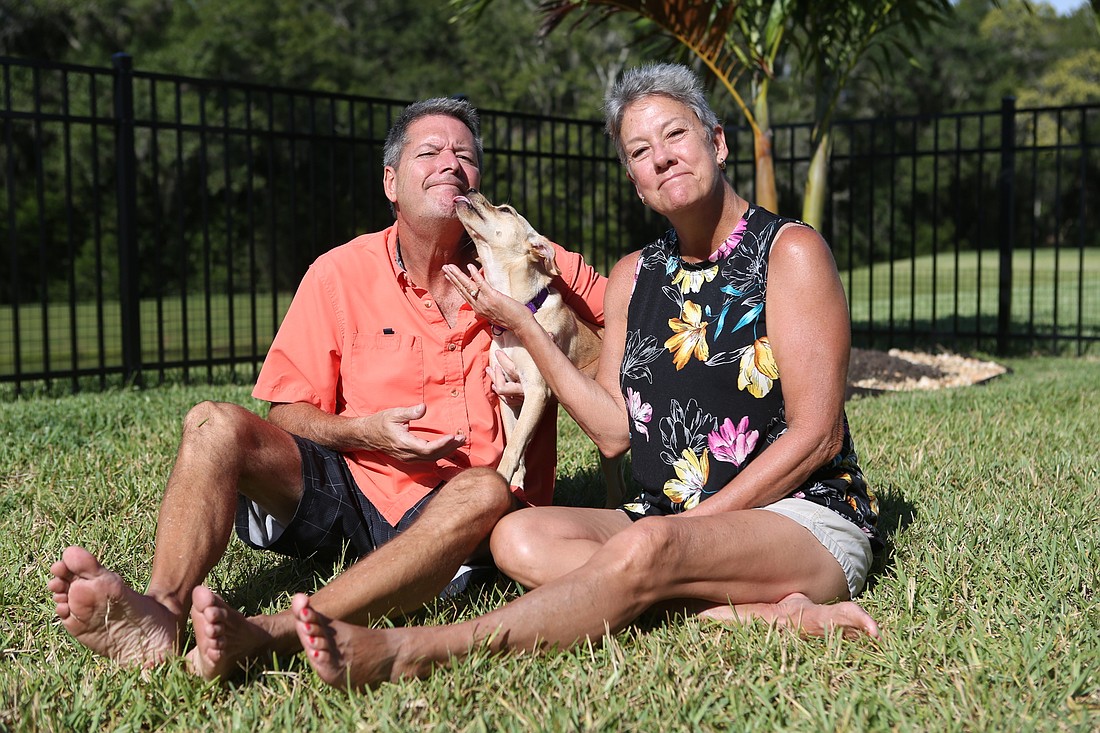Larry and Dawn Labanics have welcomed Tilly from a Lousiana shelter into their home.