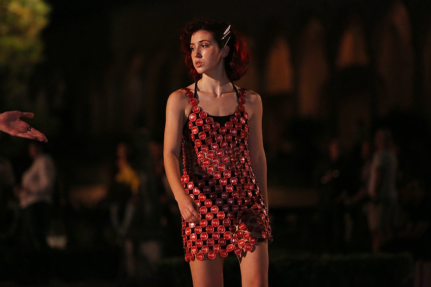 Sam Zappola donned different looks for the fashion walk.