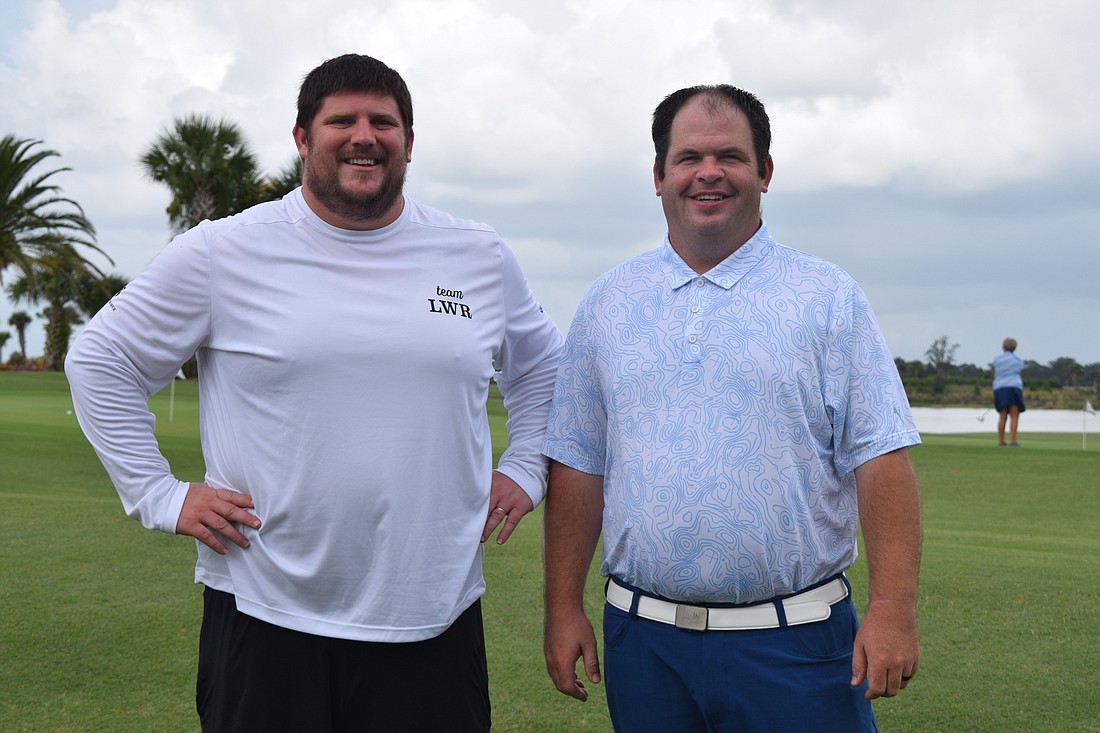 Chris McComas, the owner of MVP Sports and Social, and Mike Tuohy, a head golf professional, look forward to MVP&#39;s golf tournament to raise money for the MVP Feel Good Fund.