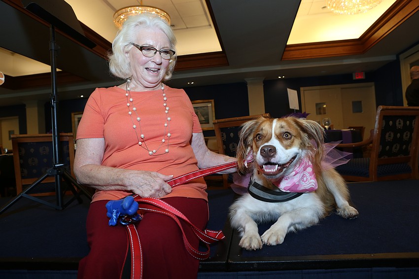 Linda Nicholson with Molly the dog