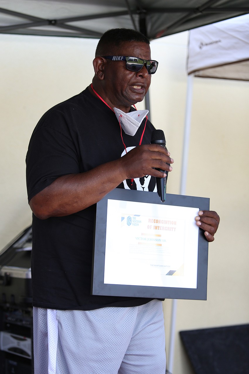 Victor Johnson received a declaration of integrity.