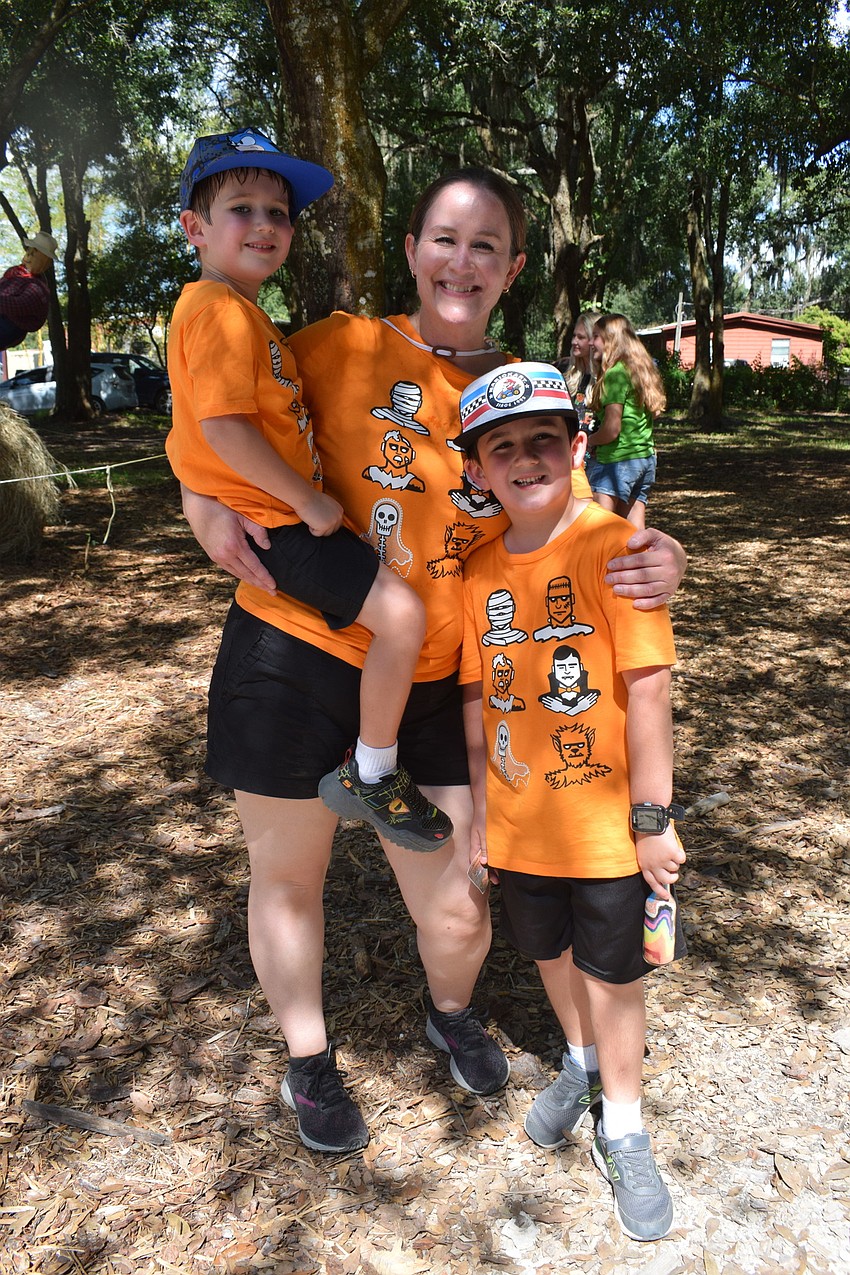 Fort Myers' Levi Puerto, who is 4 years old, dresses in matching shirts with his mother, Laura Puerto, and his 7-year-old brother, Landon Puerto.