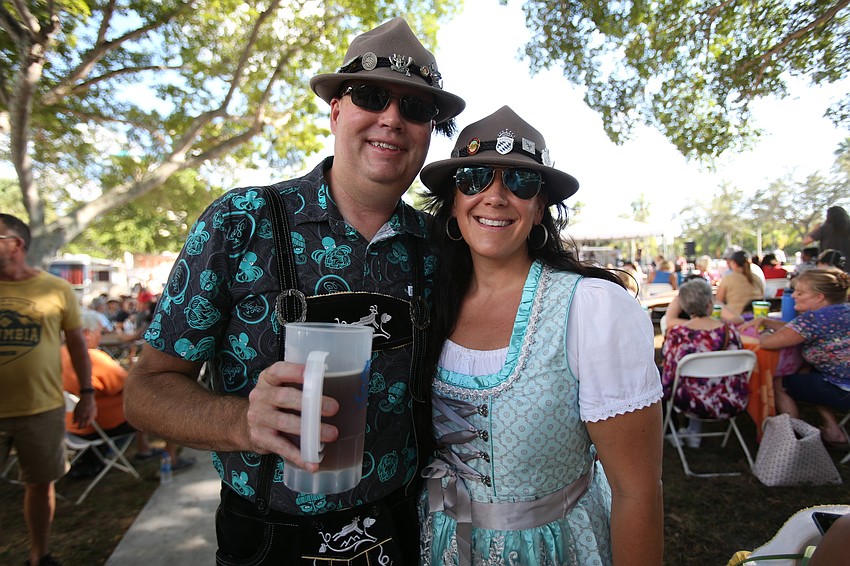 Brandon and Beth Zagst wore their most spirited German attire.