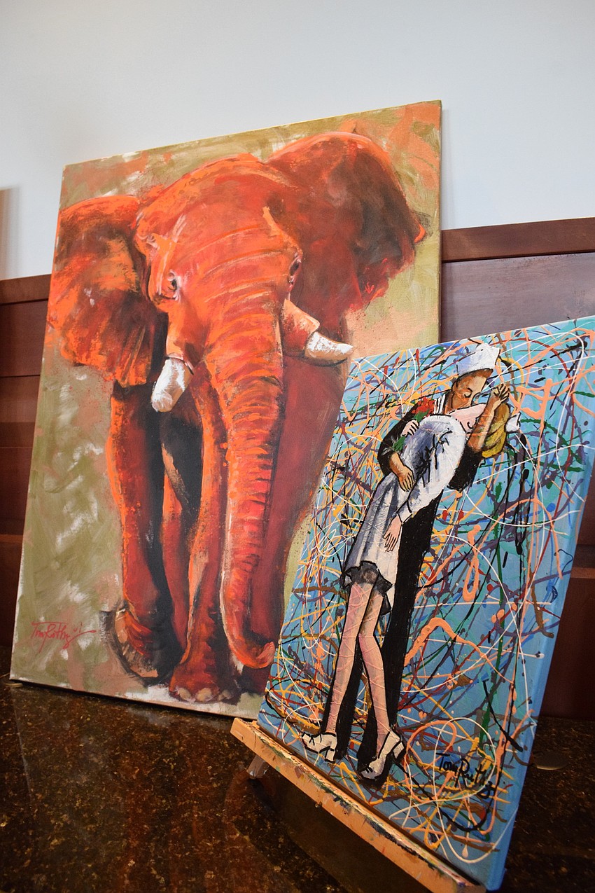 Sarasota's Tom Ruthz's paintings are part of the silent auction.