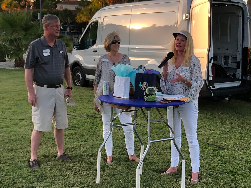 Susan Phillips, right, welcomed sponsors Steve Branham and Kathleen Wingate from Premier Sotheby’s International Realty. Courtesy photo.