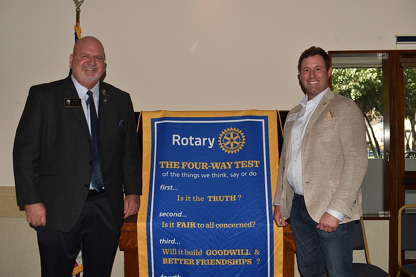 Regional Governor Andy Lyman and Club President Bo Fuller