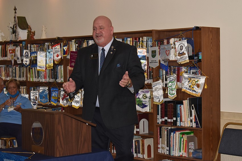 Regional Governor Andy Lyman spoke to the club.