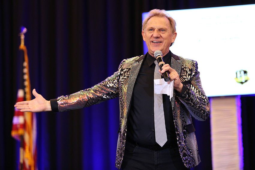 Peter Salefski works the crowd.